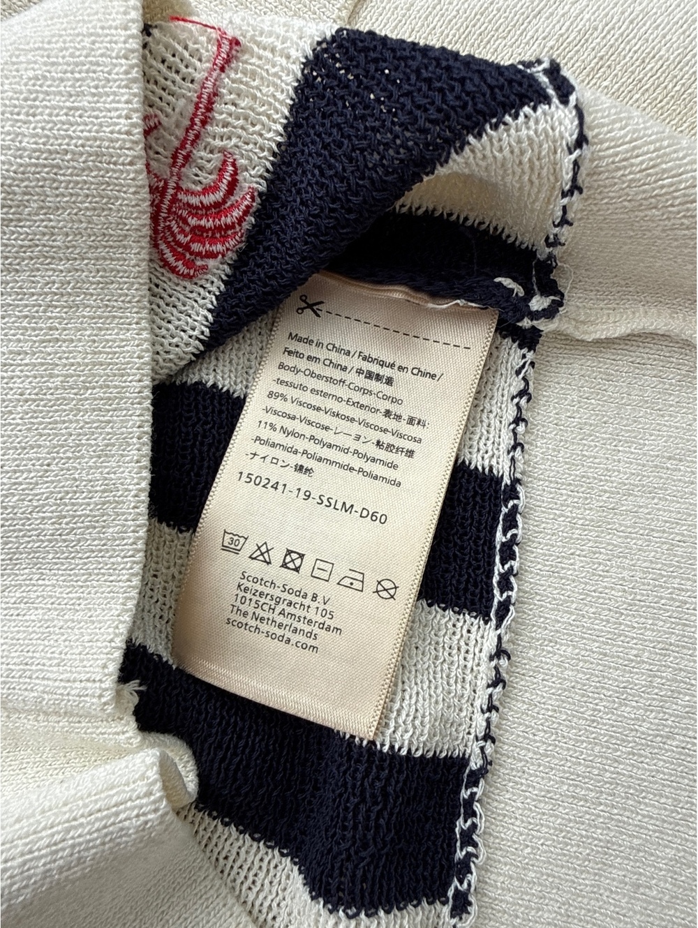 Scotch & Soda Maison Scotch Striped Knit Sweater Women's XS Mock Neck Cropped - Picture 6 of 6